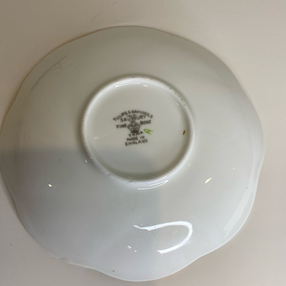 EUC Vtg Salisbury Fine Bone China Teacup and Saucer Tulips Daffodils Antique Cup - Picture 11 of 11